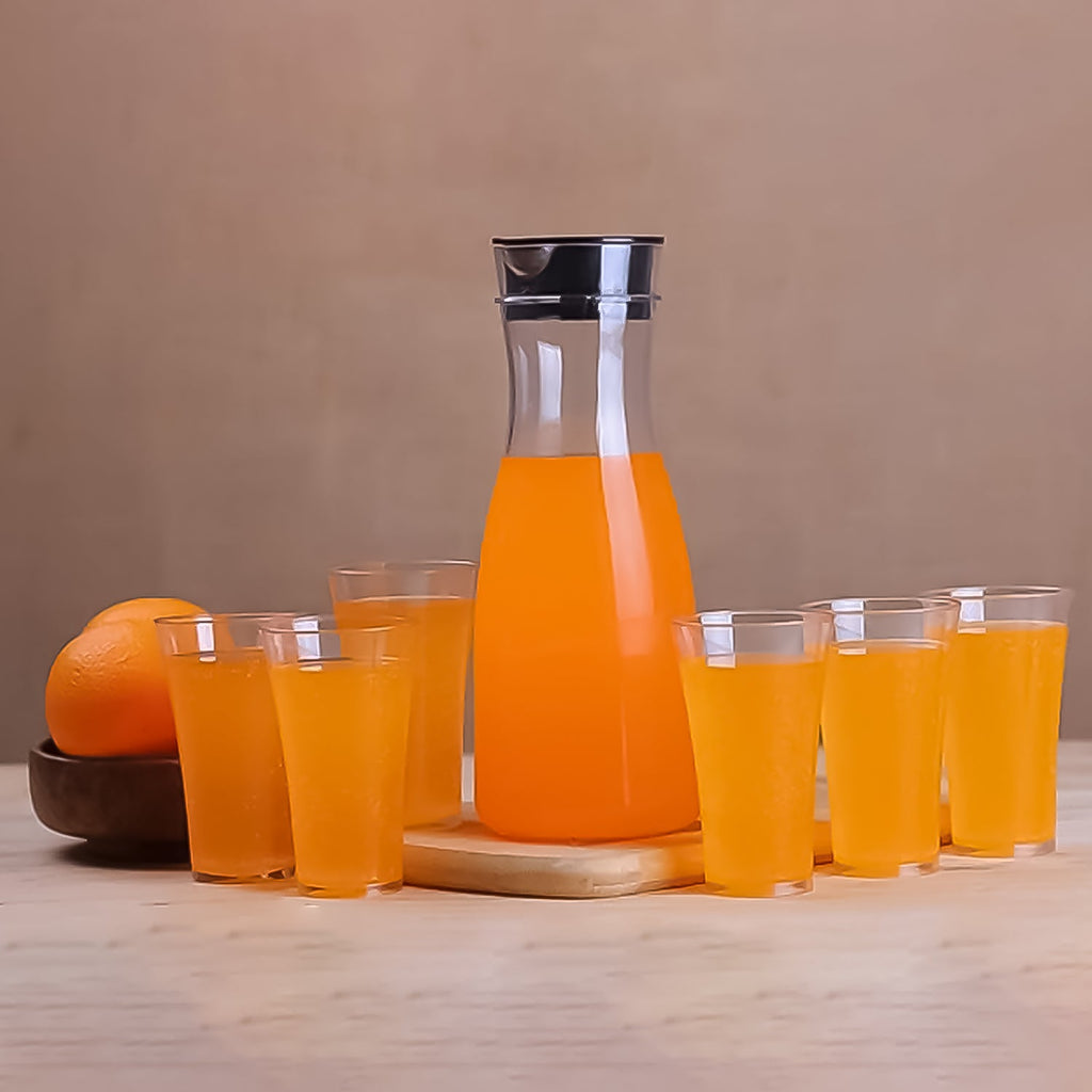 Transparent Unbreakable Jug & Glass Set, perfect for daily use.
