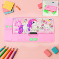 Jumbo Geometry Box for school, open with pencils and a ruler, showcasing its multi-compartment design.