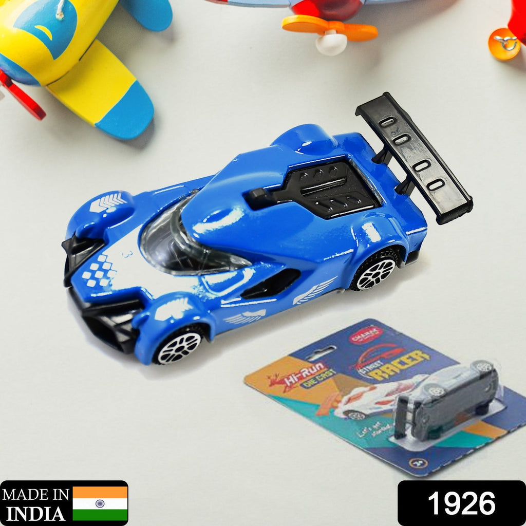 Close-up of a detailed Die-Cast Street Racer Car, showcasing its metal finish.
