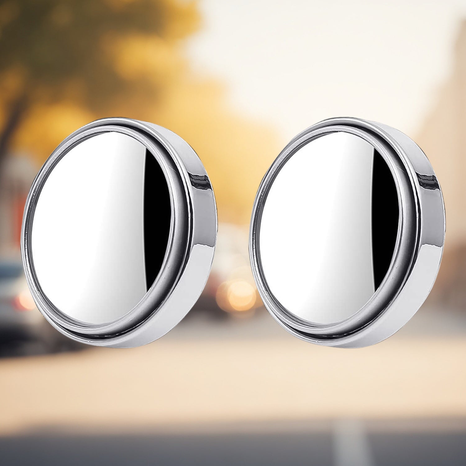 Front view of the frameless Car Blind Spot Mirror, ready for easy installation.