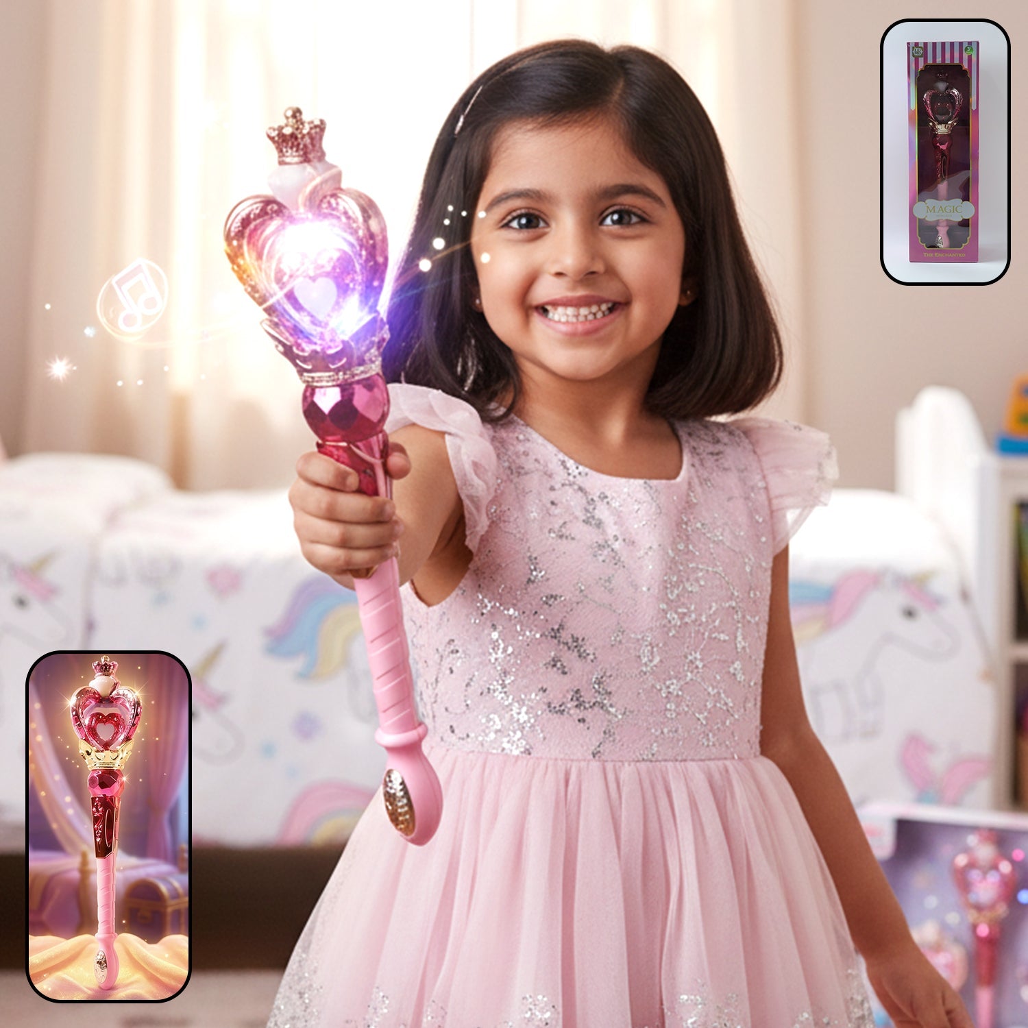 Vibrant flashing princess light wand for kids
