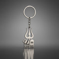 Mahakal Trishul Keychain with Shivling motif on a clean white background.