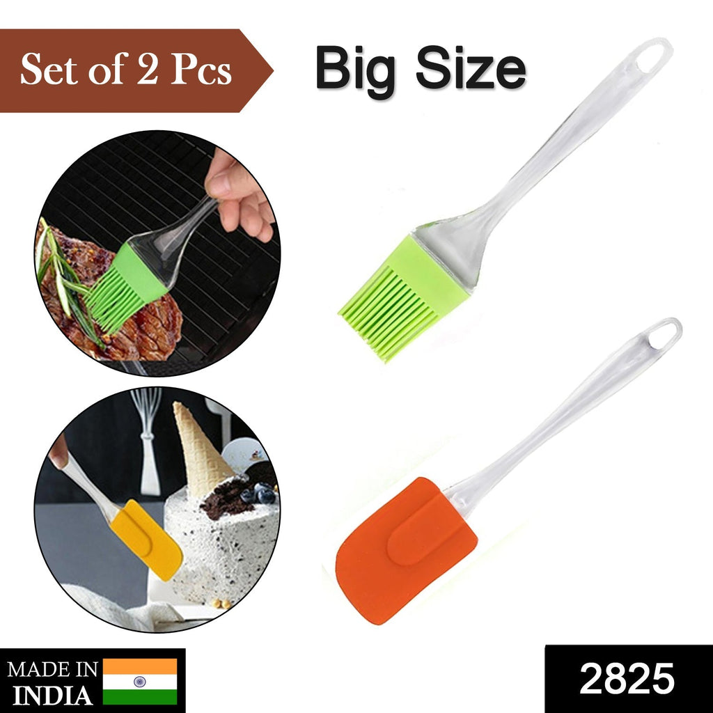 Close-up of the non-stick silicone brush and spatula, ideal for pastry.