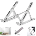 Ergonomic adjustable aluminum laptop stand folded for portability