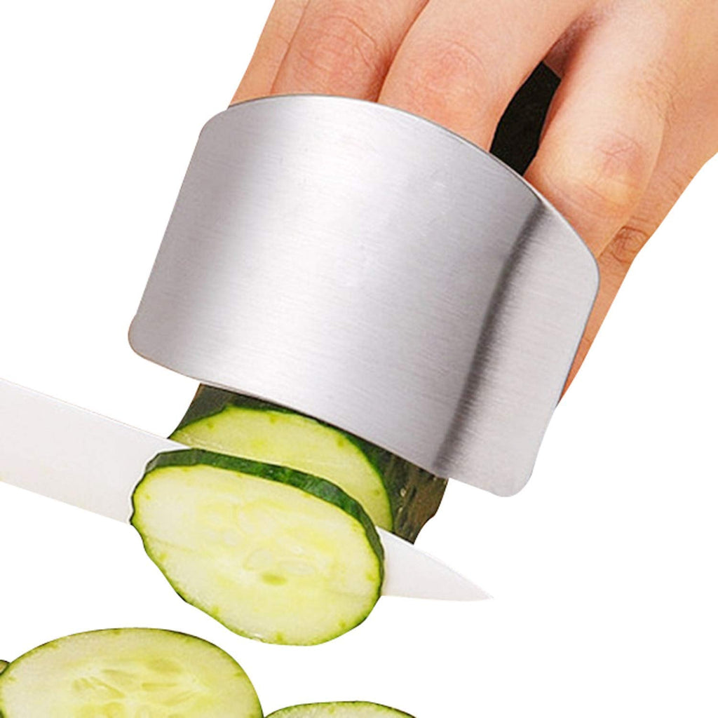 The comfortable stainless steel finger protector, ensuring safe and efficient kitchen cutting.