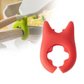 Adjustable plastic pot holder featuring a unique cat ear design for kitchen organization