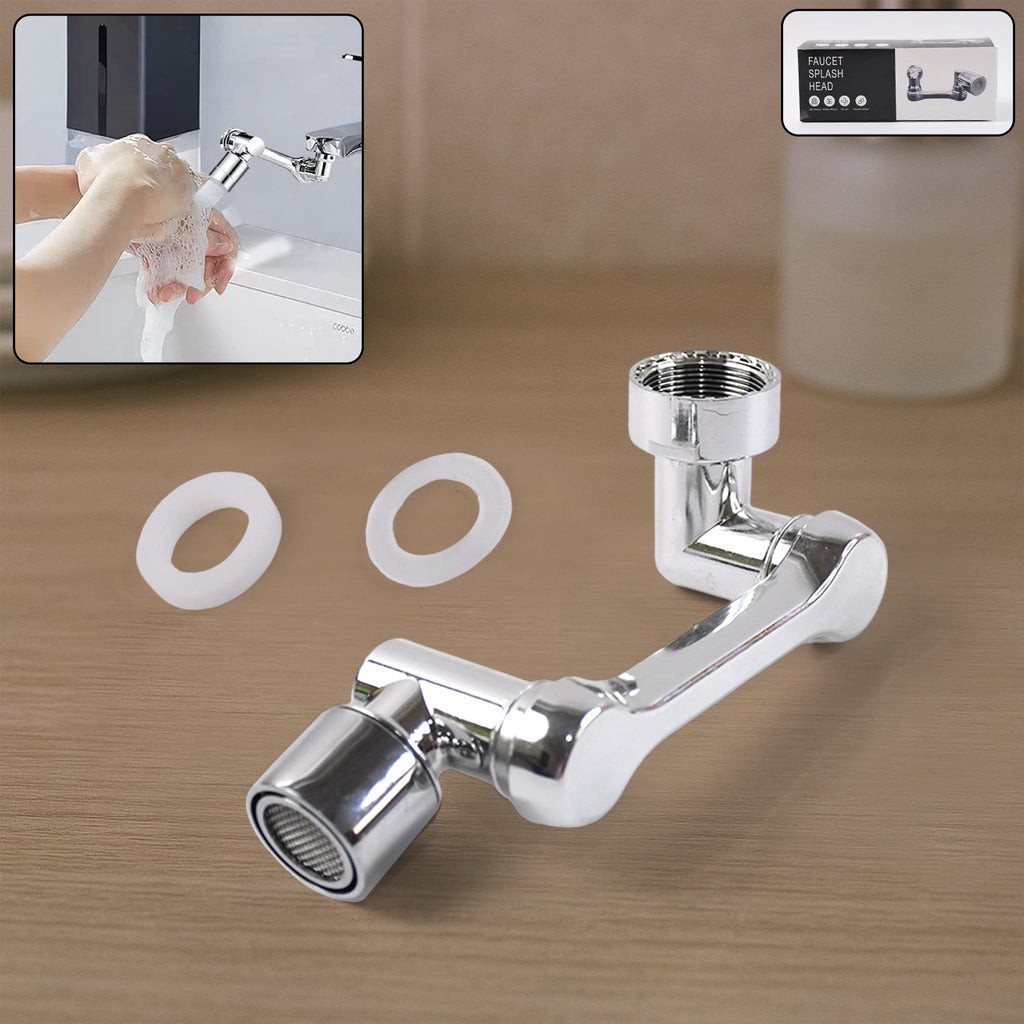 Universal faucet extension with 360 degree rotatable splash-proof nozzle