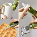 A versatile 3-in-1 bottle cleaning brush in a vibrant color, ready for use.