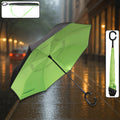 Foldable kids UV umbrella with C-handle, perfect for sun and rain protection.