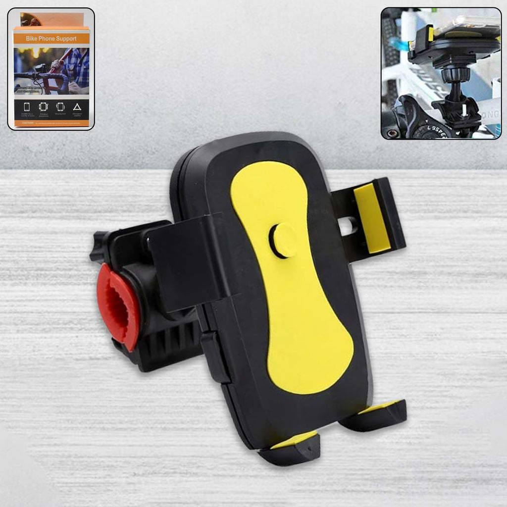 Motorcycle phone mount securely attached to a handlebar with a smartphone.