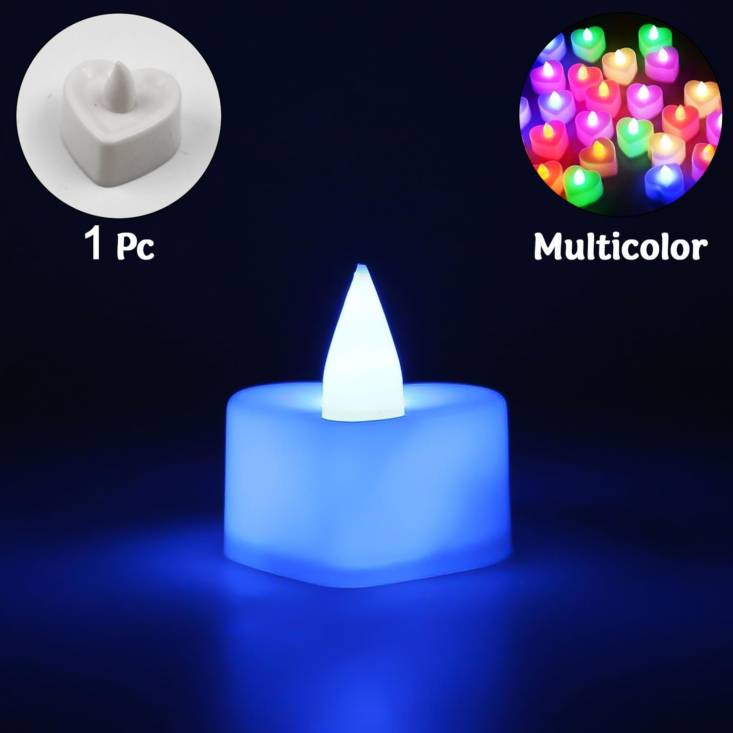 Multiple LED tealight candles arranged as decorative accents for ambiance.