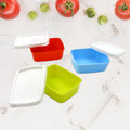 Vibrant 3-piece multicolor airtight food containers for kitchen storage.