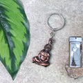 Lord Hanuman Sitting Pose Metal Keychain showing intricate detailing