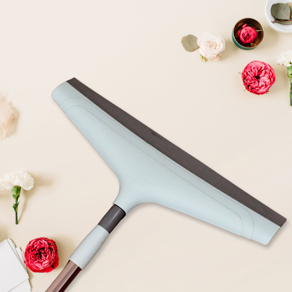 Close-up view of the Ganesh 12-inch Telescopic Bathroom Wiper's rubber blade.