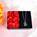 Handmade eternal rose gift box with ‘I Love You’ necklace inside