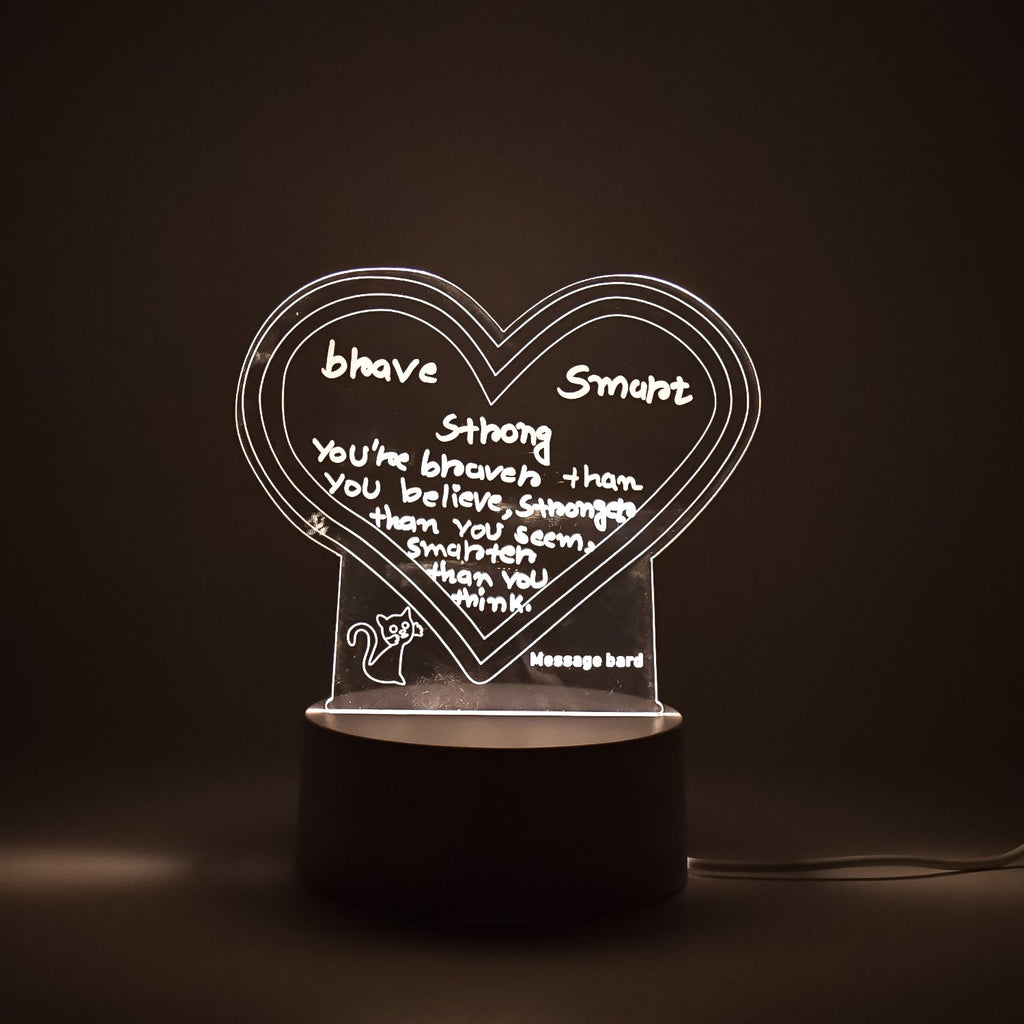 Visualization lamp with LED illumination glowing softly on a desk