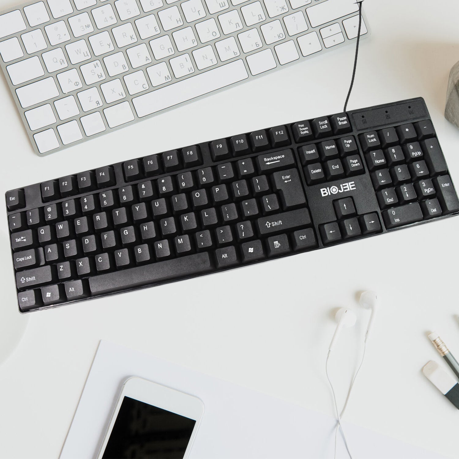 Compshop Wired USB Keyboard in its retail packaging, ready for delivery.