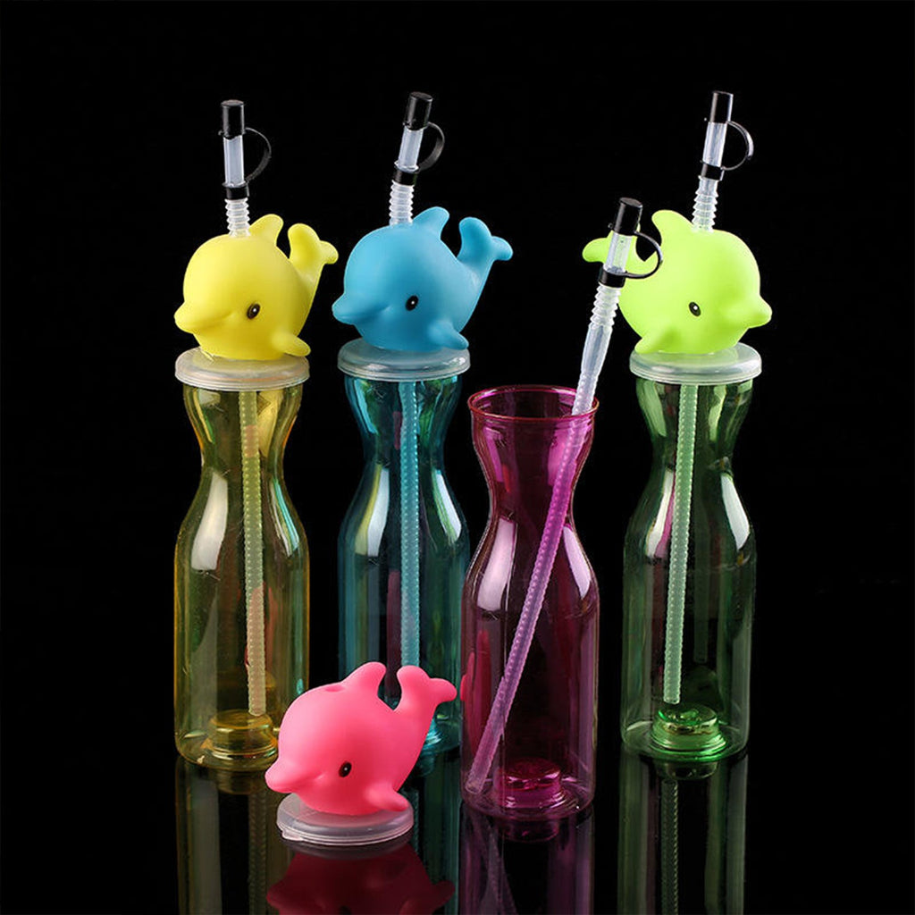 Blue shark animal shape sipper bottle for children, perfect for daily hydration.
