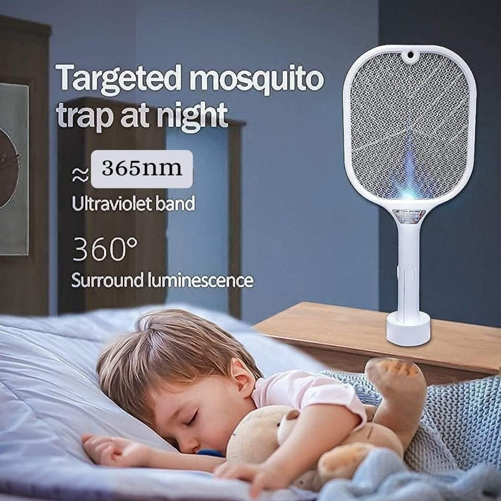 Automatic mosquito killer racket in action, attracting pests.