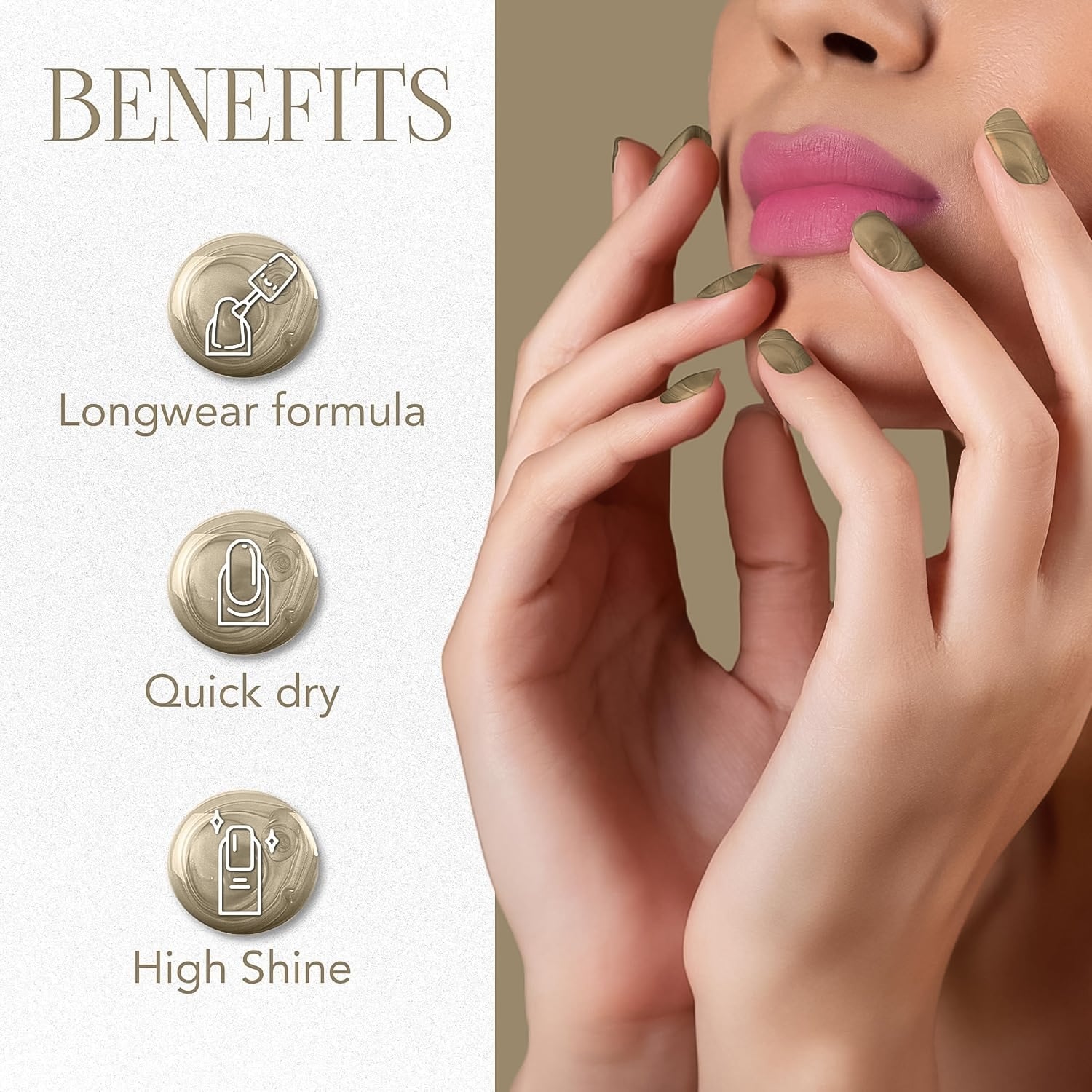 Compact metallic nail polish bottle perfect for travel and quick application
