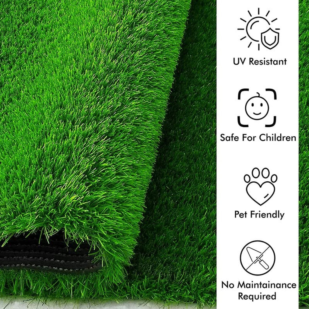 A view of the 58x38cm Artificial Grass Mat, perfect as a welcoming doormat carpet.