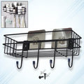 Front view of lightweight 3-in-1 shower shelf rack made of iron