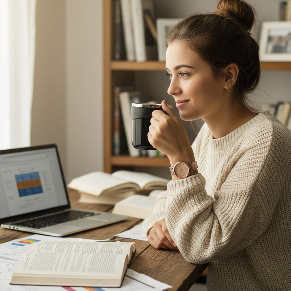 Compact black ceramic dolphin mug with ergonomic handle