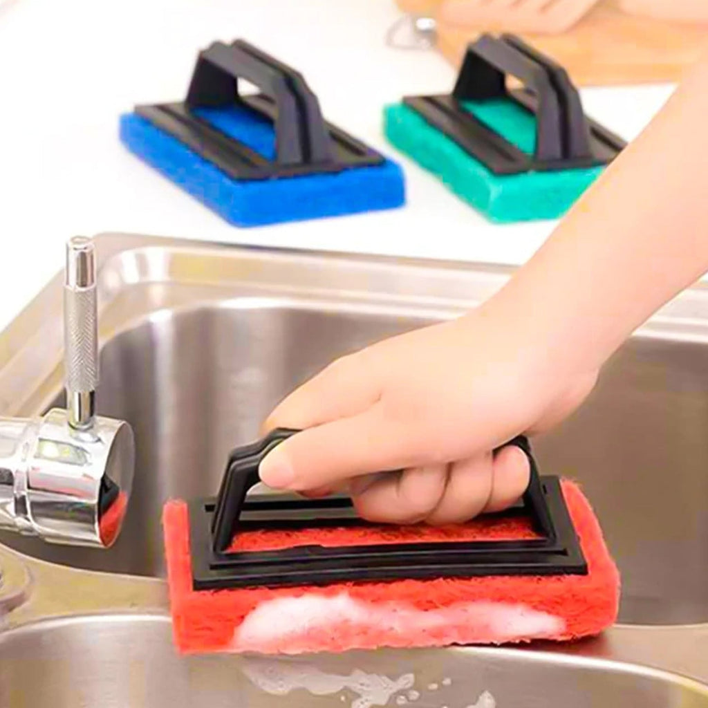 Heavy-duty utensil scrubber brush effectively cleaning various surfaces.