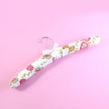 Premium padded floral clothes hanger with satin cover and chrome hook