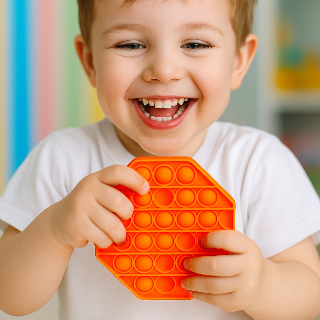 Premium hexagon silicone Pop It Fidget Toy on white background