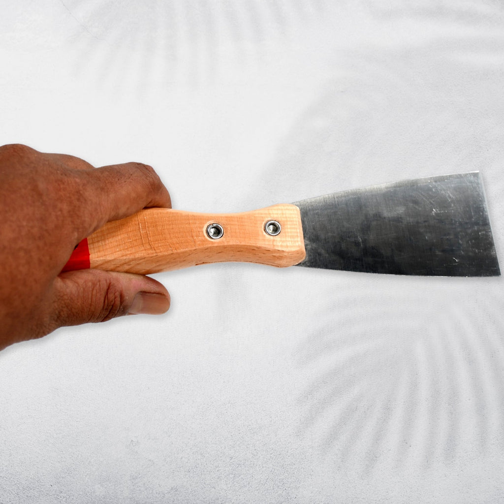 Putty Knife Set featuring soft rubber handles for comfortable use.