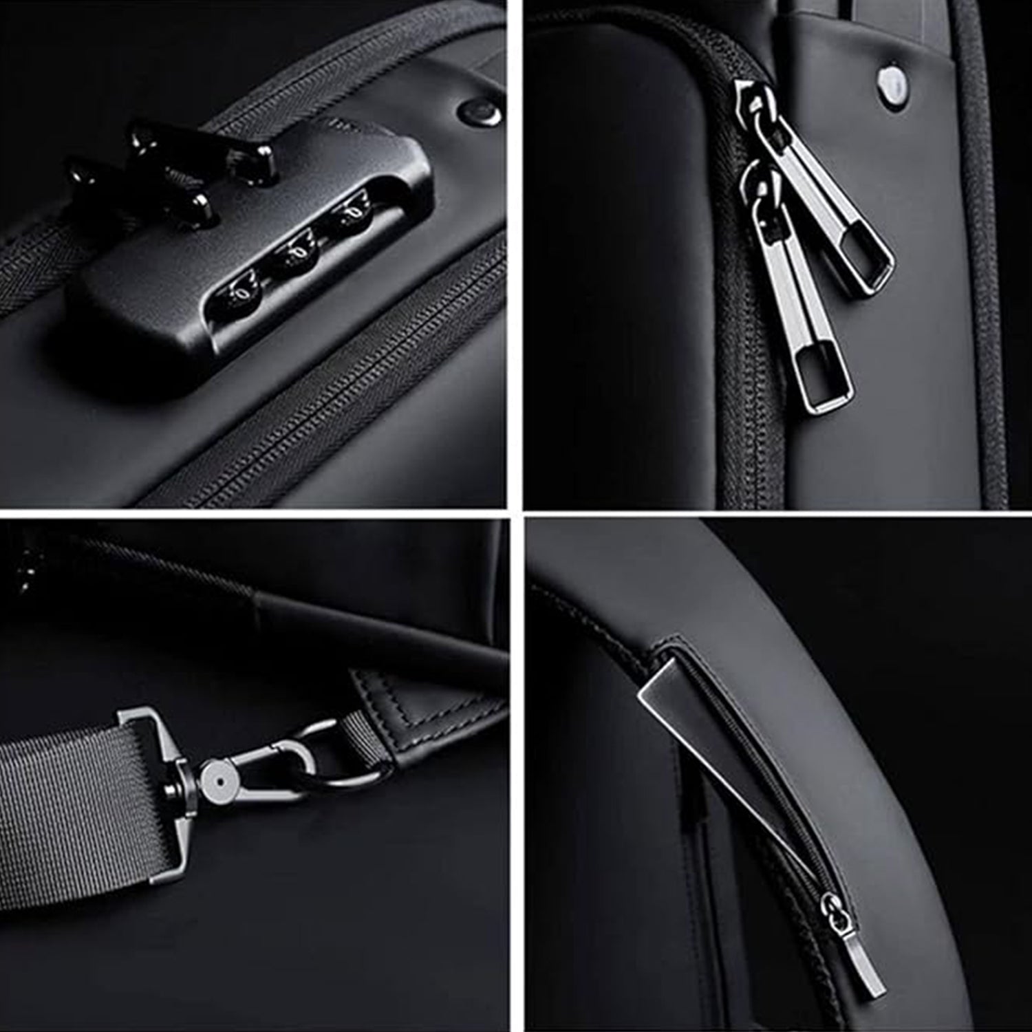 Alternative angle showing  anti-theft crossbody sling bag with USB port