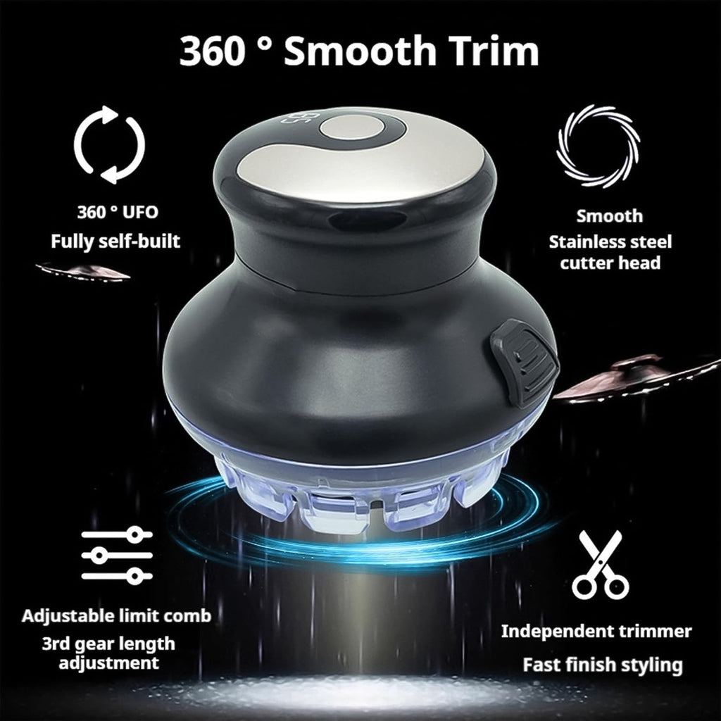 Portable electric hair clipper held comfortably in hand for easy trimming