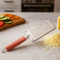 Soft grip stainless steel kitchen grater with hanging loop