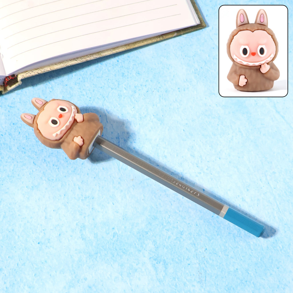 Side view of cartoon shaped eraser with integrated pencil sharpener
