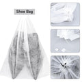 Breathable non-woven shoe storage bag with drawstring closure