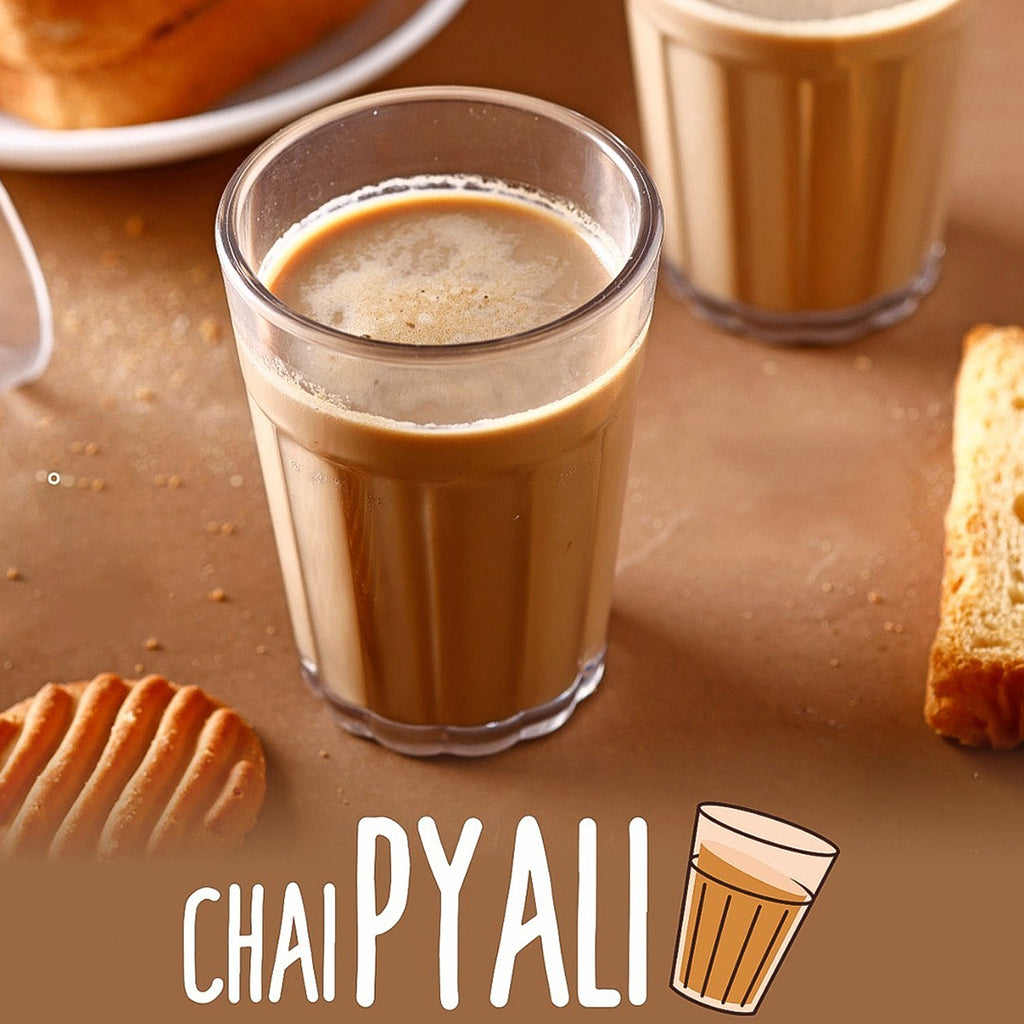 Unbreakable plastic chai pyali glass set ideal for daily tea use