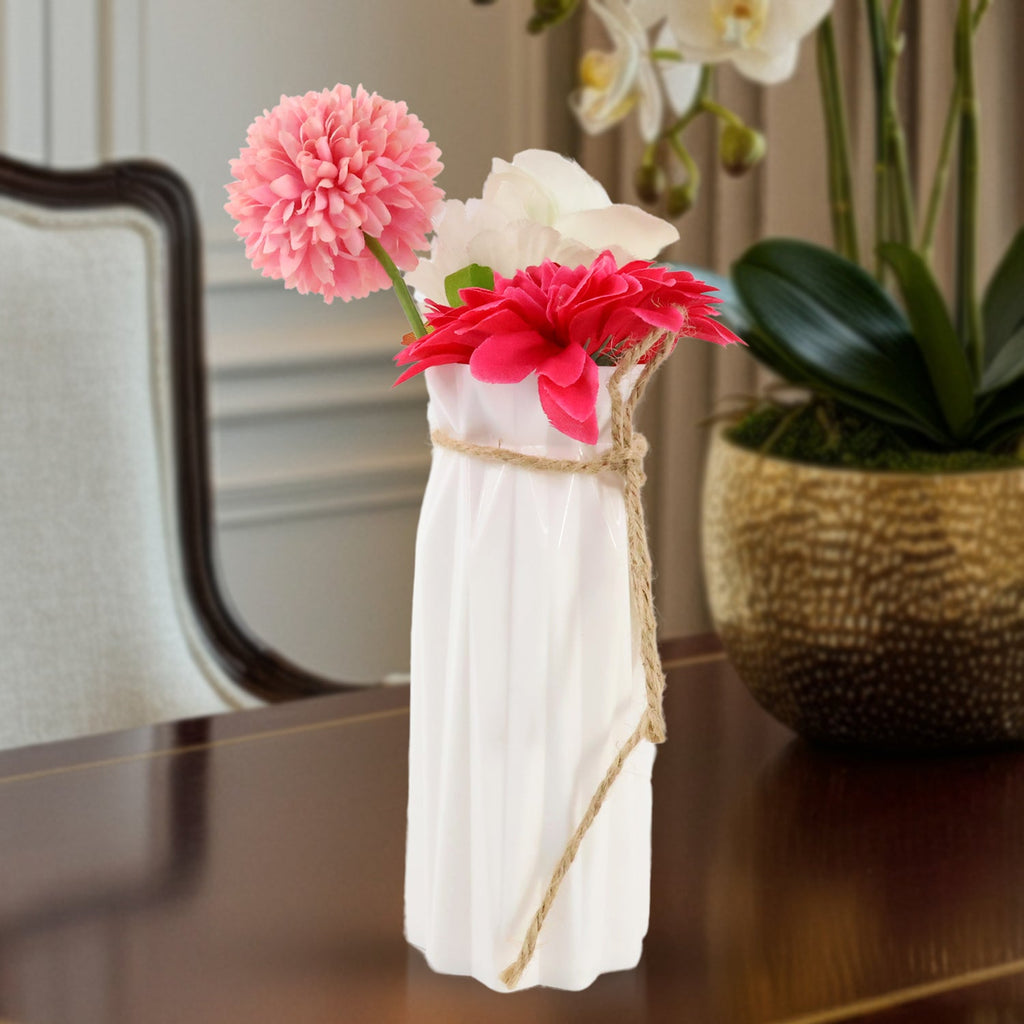 Modern plastic vase suitable for artificial flower arrangements