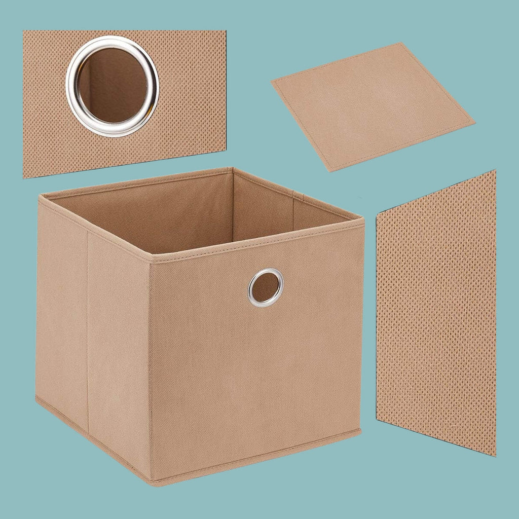 Neutral image of foldable storage box in jute fabric