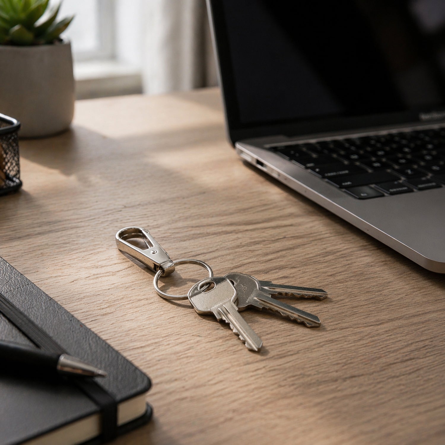 Assorted metal keychain clips for keys, bags, and belts