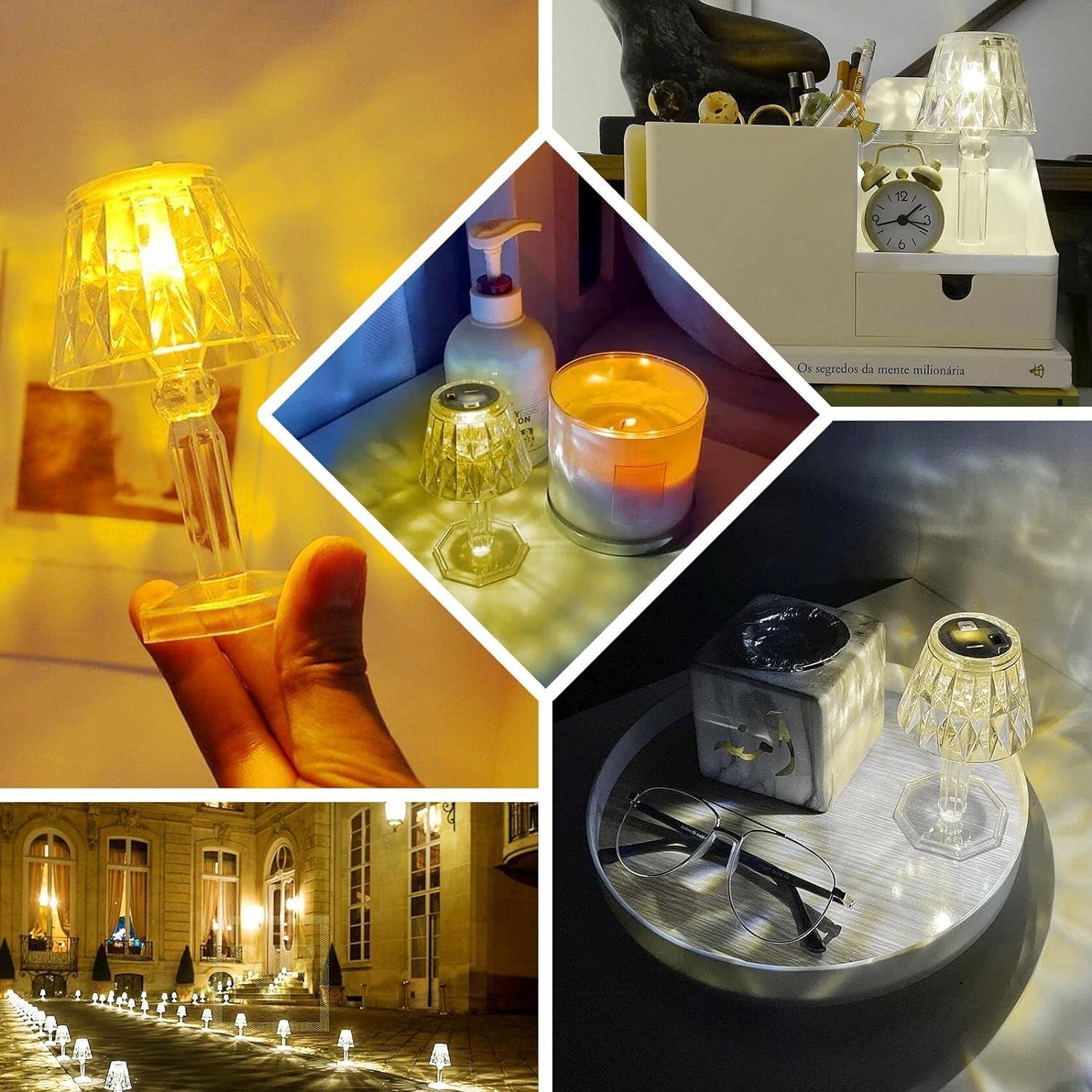 Portable LED lamp with a soft light, ideal for ambiance.