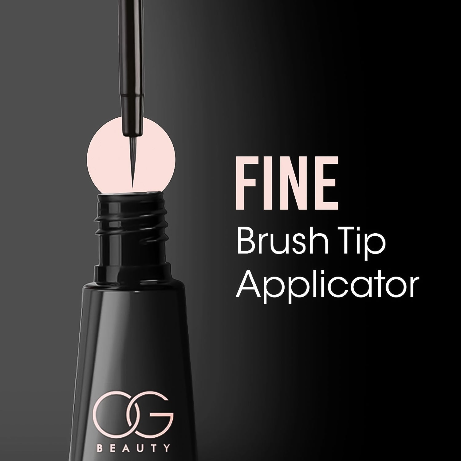 Liquid eyeliner applicator pen with precision brush tip for smooth lines