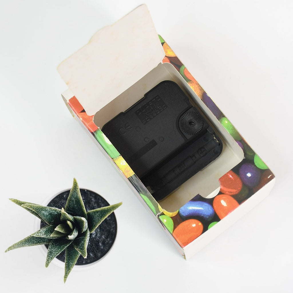 Close-up of the Deskrova modern timepiece, highlighting the easy-to-read numbers and contrasting hands.