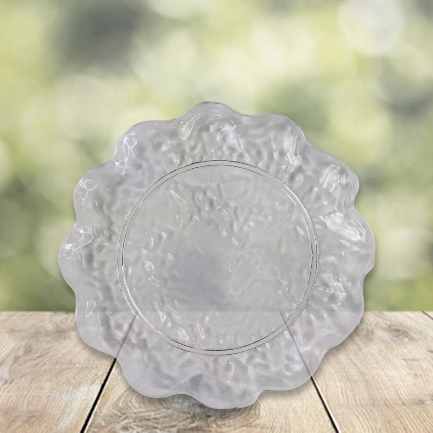 Garden-inspired plastic dinnerware set with floral accents
