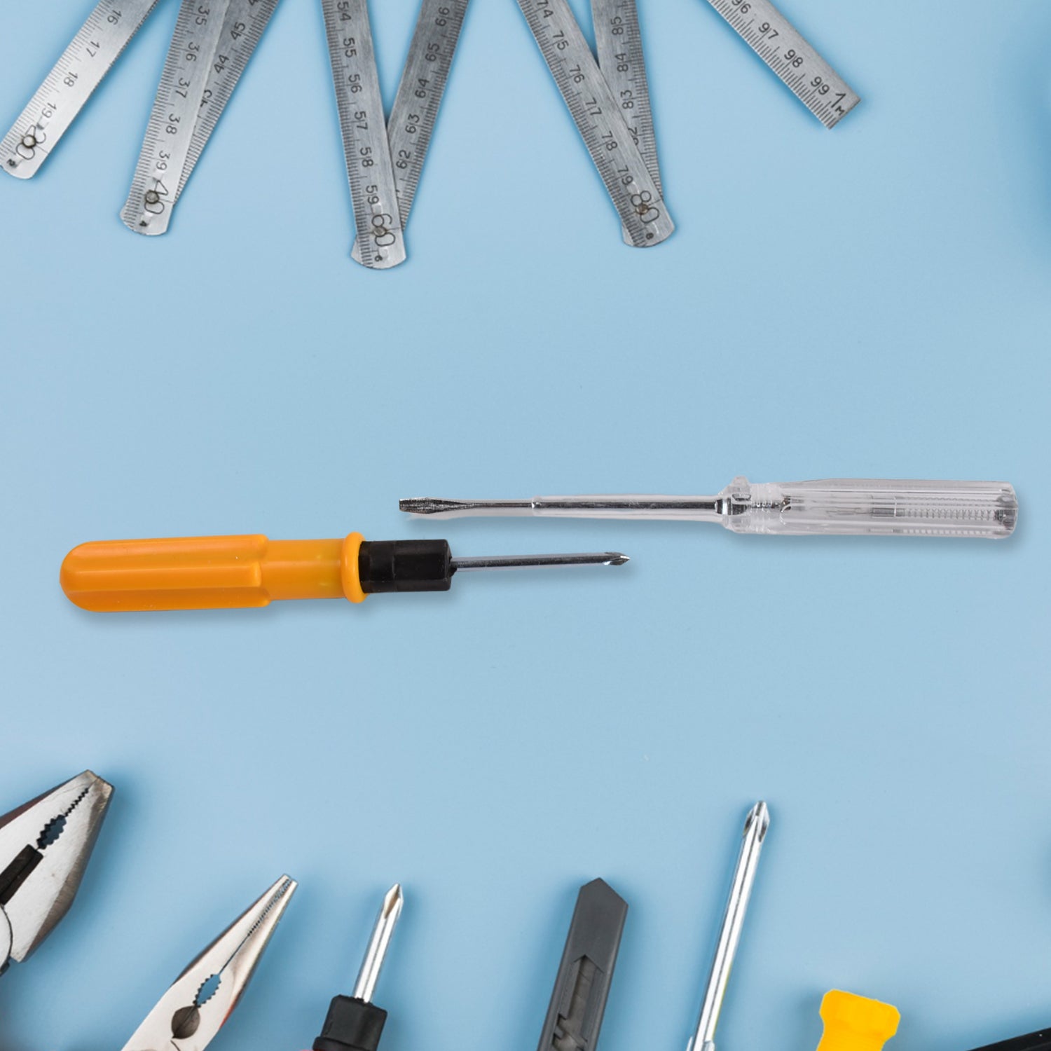 Angled view of Multi Screwdriver Kit 6-in-1 showing ergonomic grip handle