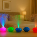 Fiber Optic LED Night Lamps Set creating colorful ambient glow