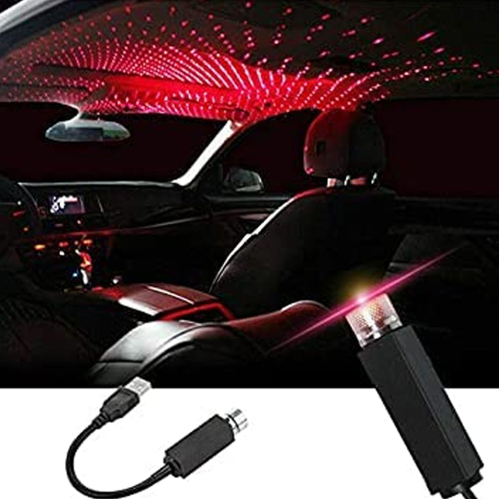 A captivating galaxy light projected onto a car's ceiling, enhancing the ambient car lighting.