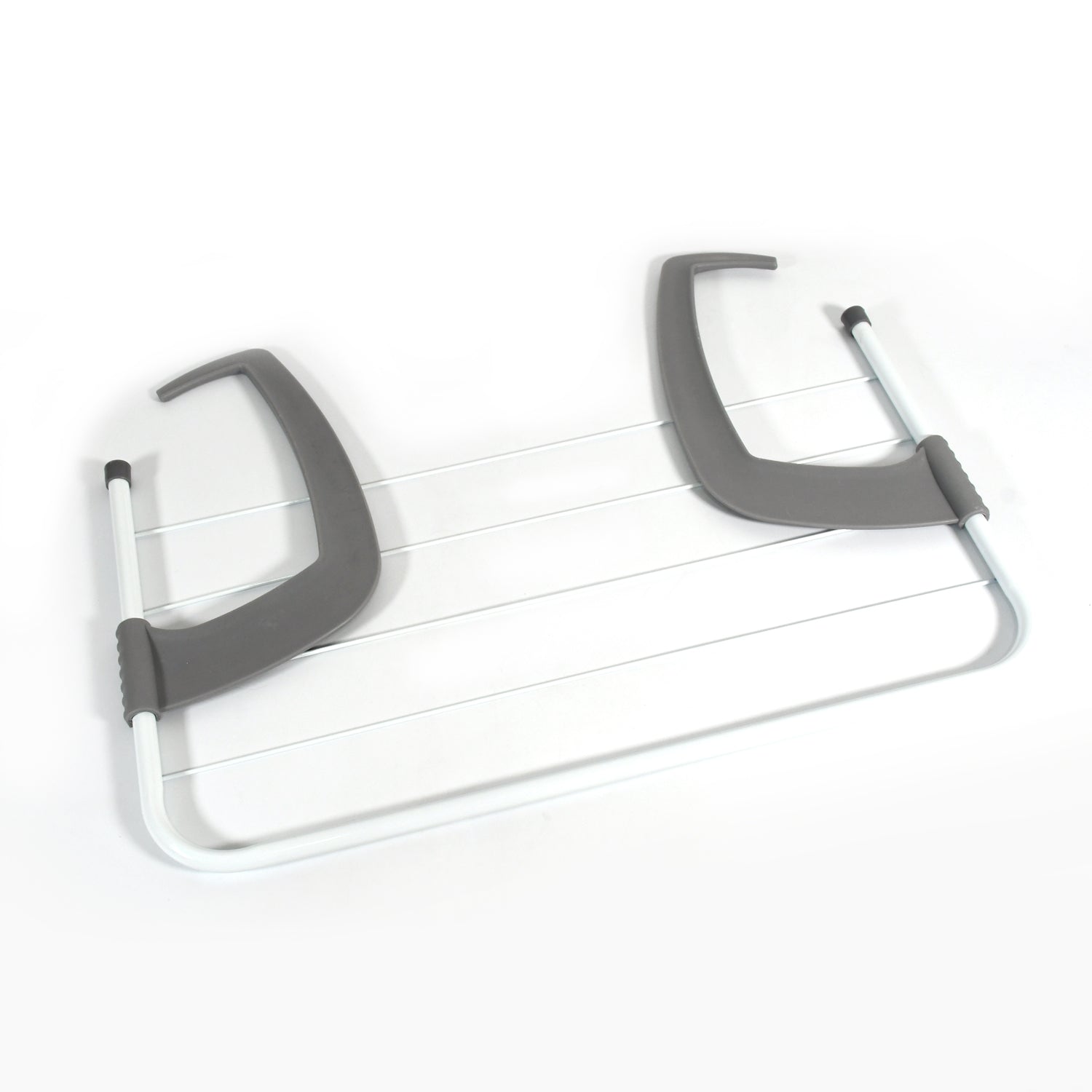 The versatile folding drying rack holding socks and towels, showcasing its multi-purpose design.