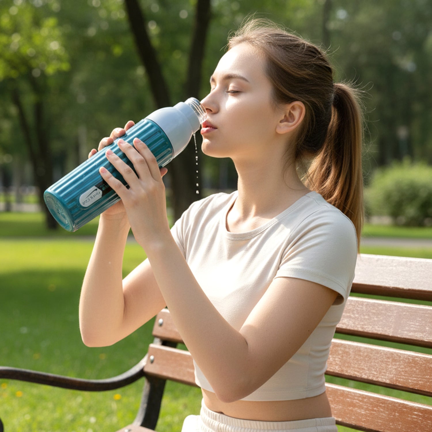 Gym use sports sipper water bottle with flip-lock cap