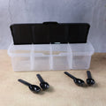 Airtight 4-section spice box with transparent lids and spoons for each compartment